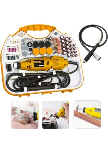 300 Parça 400 Watt 60.000 Rpm 6 Kademe Devirli Hobi Gravür Taşlama Zımpara Çantalı Set modelleri