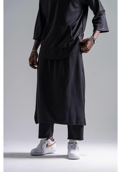 Beli Lastikli Bilek Paça Siyah Samuray Pantolon fırsatları