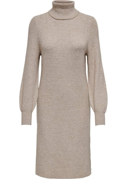 Only Onlsasha L/s Rollneck Dress Knt Noos Kadın Kahverengi Elbise - 15309197