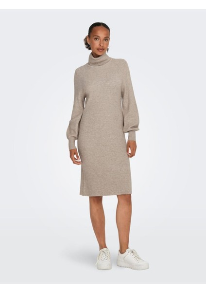 Only Onlsasha L/s Rollneck Dress Knt Noos Kadın Kahverengi Elbise - 15309197 fiyatları