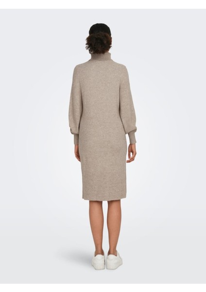 Only Onlsasha L/s Rollneck Dress Knt Noos Kadın Kahverengi Elbise - 15309197 indirimleri