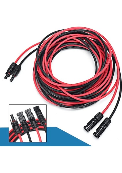 6 Mm2 Mc4 Soketli 10 Metre Solar Panel Kablo Set (Kırmızı-Siyah) Toplam 10 Metre 5+5 fiyatları