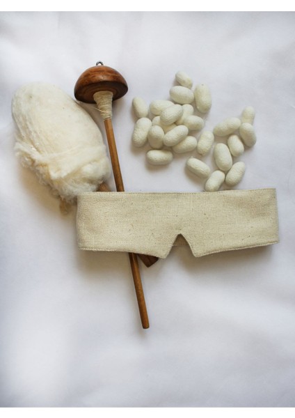 Defne&Apollon İpekçilik Özel Tasarım %100 Saf Ipek El Dokuması Uyku Göz Bandı- Barış Ipeği/peace Silk