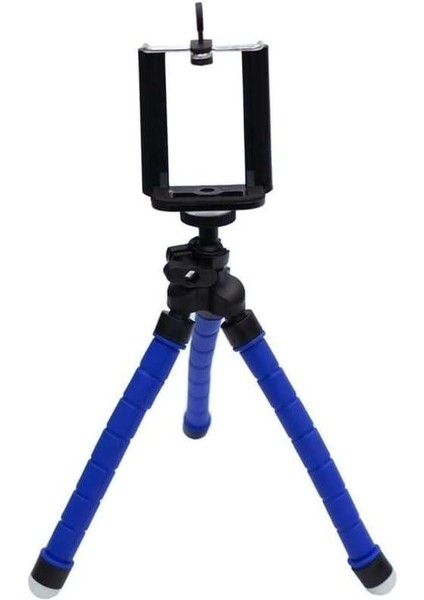 Esnek Ahtapod Tripod Telefon Tutucu Mavi