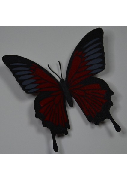 Kelebek Desenli Buzdolabı Magneti Kırmızı - Siyah