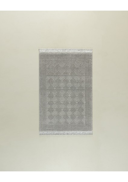 Laura Saçaklı Halı - Gri - 120X170 cm
