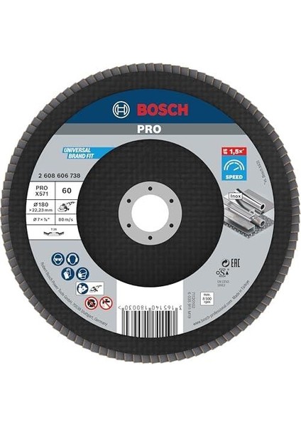 Professional Yelpaze Taşlama Diski (Açılı Taşlama Makineleri Için, Farklı Malzemeler Için, Çap 180 Mm, Granülasyon 60)