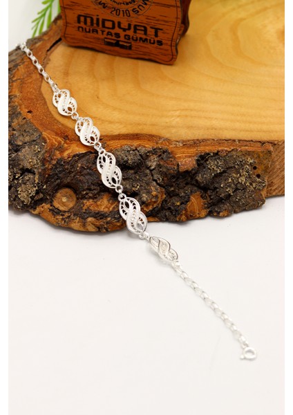 Sonsuzluk Model 925 Ayar Gümüş Telkari Kadın Bileklik 201024173 fiyatları