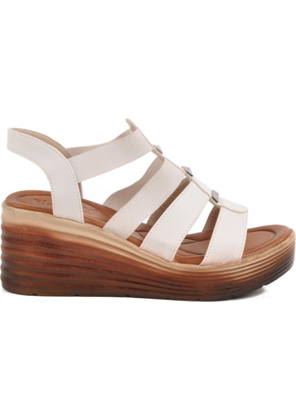 Beyaz Kadın Topuklu Sandalet T-001 Z modelleri