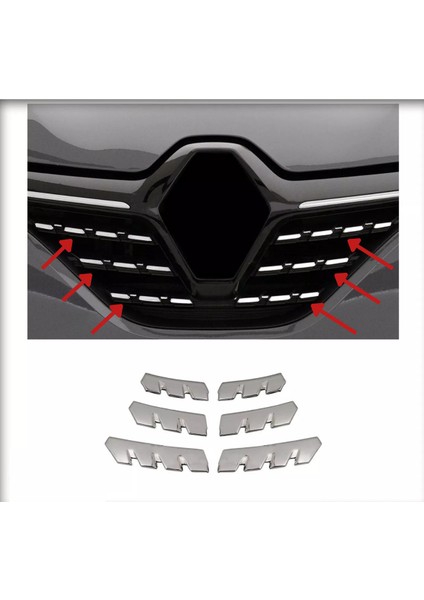 Renault Clio 5 Krom Ön Alt Panjur 6 Parça 2019 Üzeri fiyatları