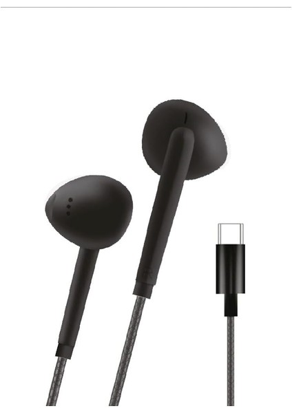 H36 Type-C Stereo Kulak Içi Kablolu Kulaklık Siyah