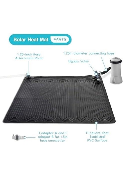 Havuz Isıtma Çevre Dostu Güneş Matı, 120.02 X 120.02 X 1.27 Cm; 2.4 Kilogram