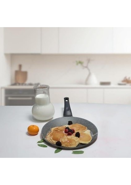 Fun Cooking Defne Alüminyum Döküm Granit Kaplama Krep Tava 22 cm Sarı