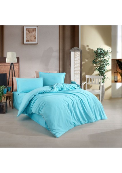 Twill Çift Kişilik Nevresim Takımı - Aqua