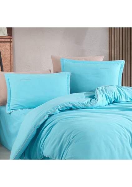 Twill Çift Kişilik Nevresim Takımı - Aqua