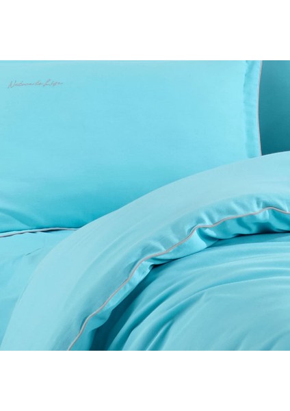 Twill Çift Kişilik Nevresim Takımı - Aqua