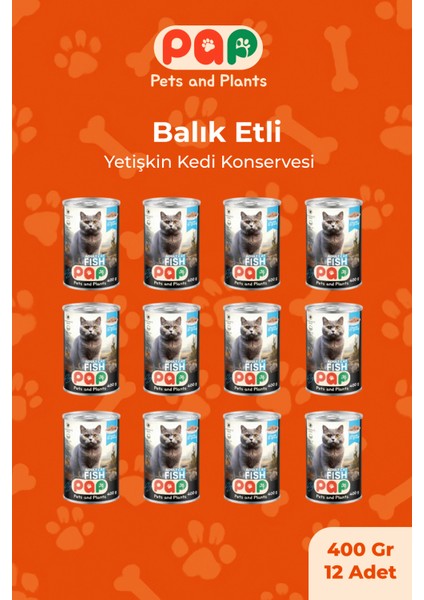 Balık Yetişkin Kedi Konservesi 400 Gr.x 12 Adet fiyatları
