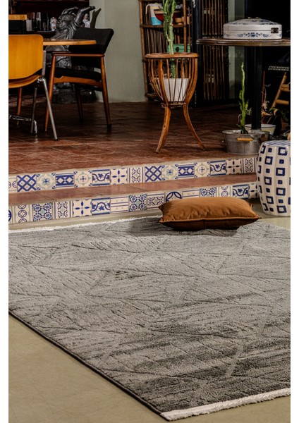 Jolly JL003 Antrasit Yumuşak Dokulu Salon Mutfak Koridor Oturma Odası Yolluk Halı Makine Halısı