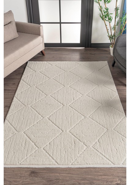Jolly JL001 Krem Yumuşak Dokulu Salon Mutfak Koridor Oturma Odası Yolluk Halı Makine Halısı