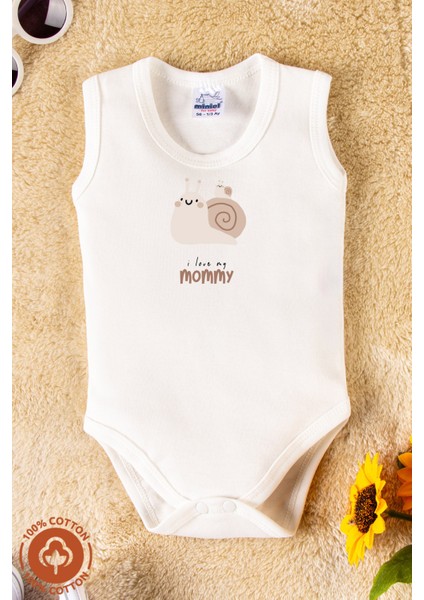 Unisex %100 Organik Pamuklu Love Baskılı 3-6-9-12 Ay 3lü Kolsuz Atlet Bebek Body Zıbın fiyatları