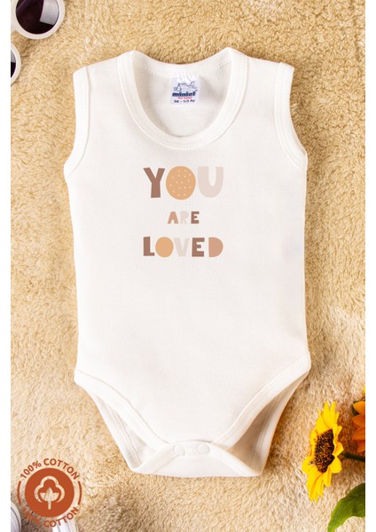 Unisex %100 Organik Pamuklu Love Baskılı 3-6-9-12 Ay 3lü Kolsuz Atlet Bebek Body Zıbın modelleri
