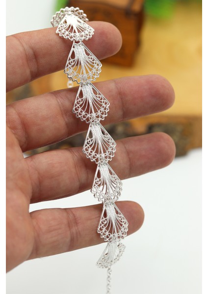 Istiridye Model 925 Ayar Gümüş Telkari Kadın Bileklik 201024179 modelleri