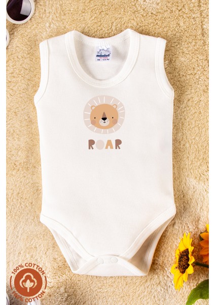 Erkek Bebek %100 Organik Pamuklu Bohem Baskılı 3-6-9-12 Ay 3lü Kolsuz Atlet Bebek Body Zıbın