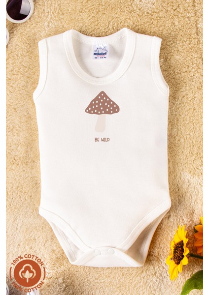Erkek Bebek %100 Organik Pamuklu Bohem Baskılı 3-6-9-12 Ay 3lü Kolsuz Atlet Bebek Body Zıbın