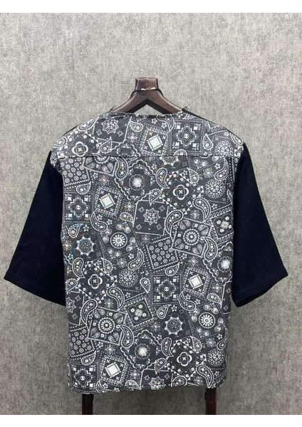 Oversize Bohem Fakir Kol Pis Uç Yaka Siyah Pamuk Keten Tshirt fiyatları
