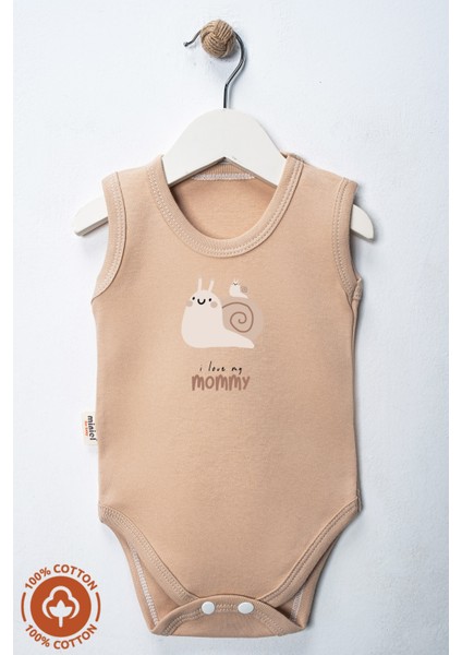 Unisex %100 Organik Pamuklu Love Baskılı 3-6-9-12 Ay 3lü Kolsuz Atlet Bebek Body Zıbın modelleri