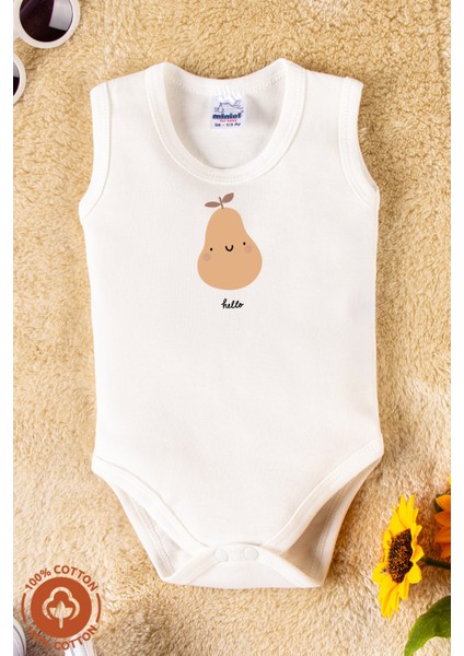Kız Bebek %100 Organik Pamuklu Bohem Baskılı 3-6-9-12 Ay 3lü Kolsuz Atlet Bebek Body Zıbın