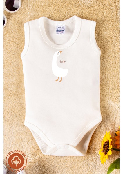 Kız Bebek %100 Organik Pamuklu Bohem Baskılı 3-6-9-12 Ay 3lü Kolsuz Atlet Bebek Body Zıbın