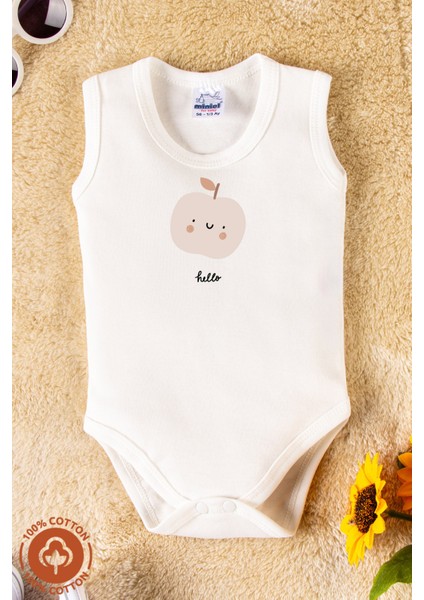 Kız Bebek %100 Organik Pamuklu Bohem Baskılı 3-6-9-12 Ay 3lü Kolsuz Atlet Bebek Body Zıbın