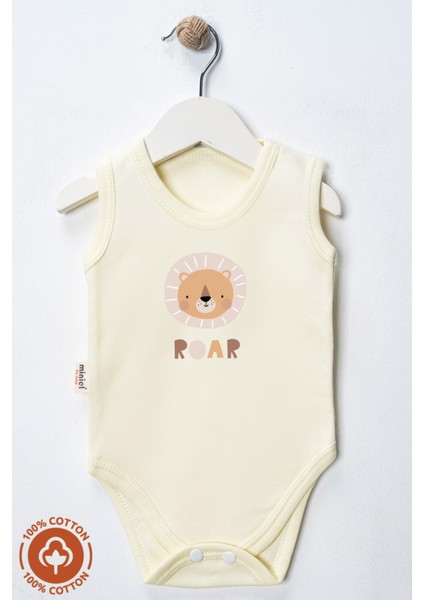 Erkek Bebek %100 Organik Pamuklu Bohem Baskılı 3-6-9-12 Ay 3lü Kolsuz Atlet Bebek Body Zıbın