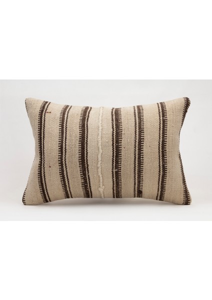 El Yapımı Kilimden Yapılmış Vintage Kırlent Kılıfı, Yün, 40X60 cm