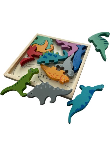 Toys Ahşap Dinazorlar Yapboz