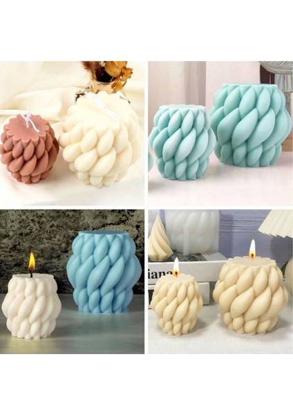 Silikon Mum Yağmur Damlası Şekilli Büyük Boy 3D Geometrik Kavisli Sütun Sabun Kalıbı fiyatları