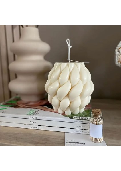 Silikon Mum Yağmur Damlası Şekilli Büyük Boy 3D Geometrik Kavisli Sütun Sabun Kalıbı indirimleri