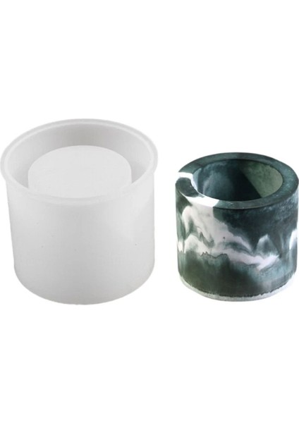 Silikon Epoksi Taş Tozu Mumluk Kalemlik Saksı Kalıbı 7x8.5 cm