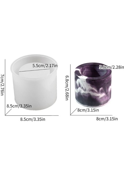 Silikon Epoksi Taş Tozu Mumluk Kalemlik Saksı Kalıbı 7x8.5 cm modelleri