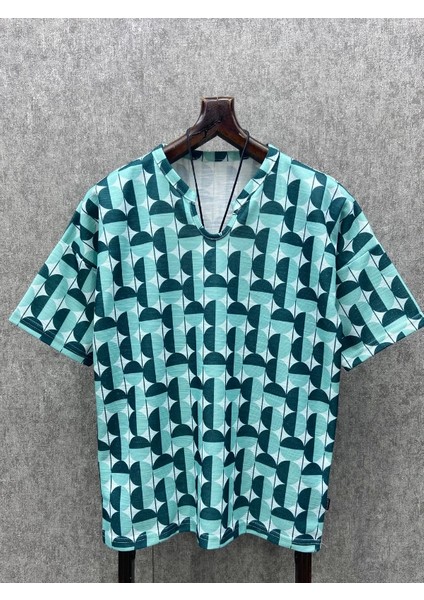 Oversize Bohem Desenli T-Shirt
