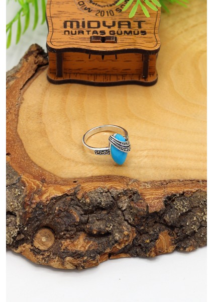 Firuze Taşlı 925 Ayar Gümüş Markazit Kadın Yüzük 201024204 modelleri