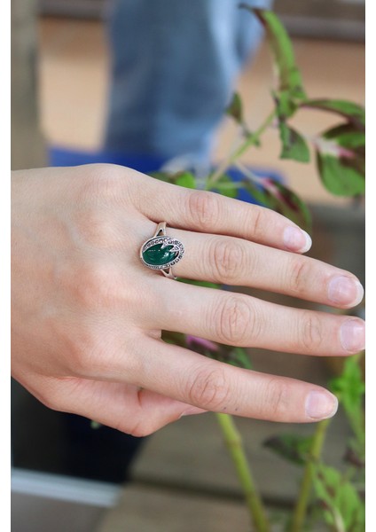 Zümrüt Taşlı Şimşek Model 925 Ayar Gümüş Markazit Kadın Yüzük 201024216 fiyatları