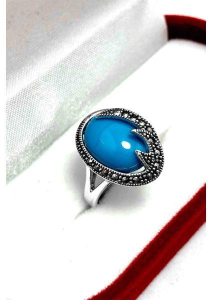 Firuze Taşlı Şimşek Model 925 Ayar Gümüş Markazit Kadın Yüzük 201024217 modelleri