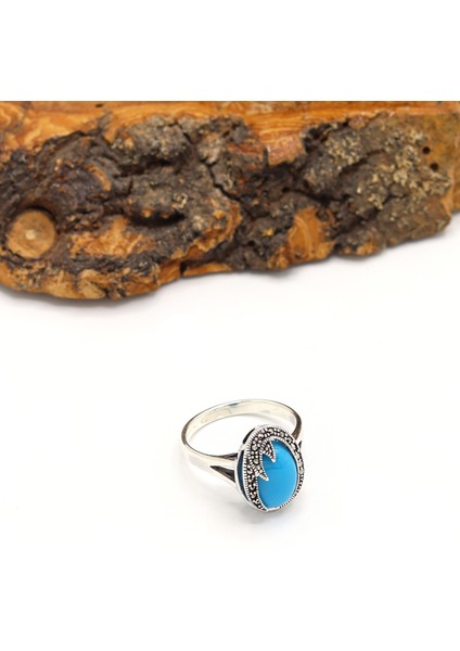 Firuze Taşlı Şimşek Model 925 Ayar Gümüş Markazit Kadın Yüzük 201024217 fırsatları