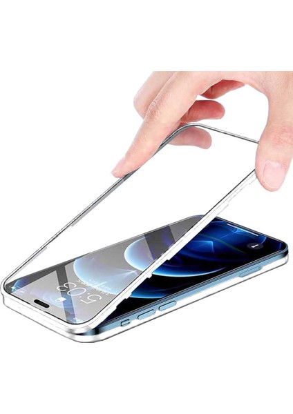 Apple iPhone 12 Uyumlu 360 Derece Tam Kaplayan Cam Kapak Kılıf