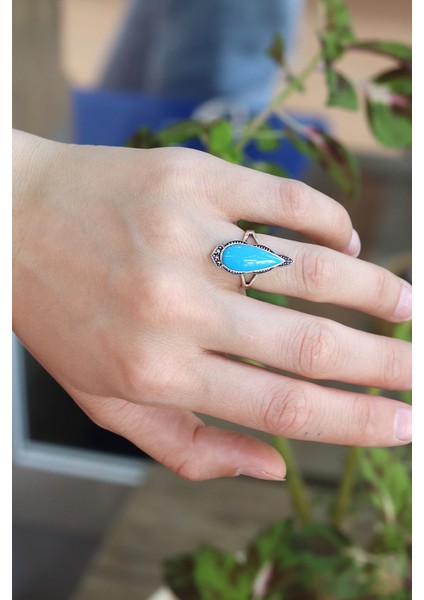 Firuze Taşlı Mekik Model 925 Ayar Gümüş Markazit Kadın Yüzük 201024225 fiyatları