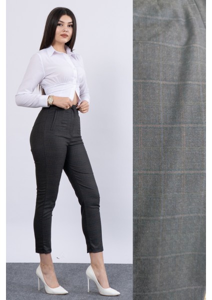 Trend Önü Pensli Zr Model Ekose Pantolon 30102