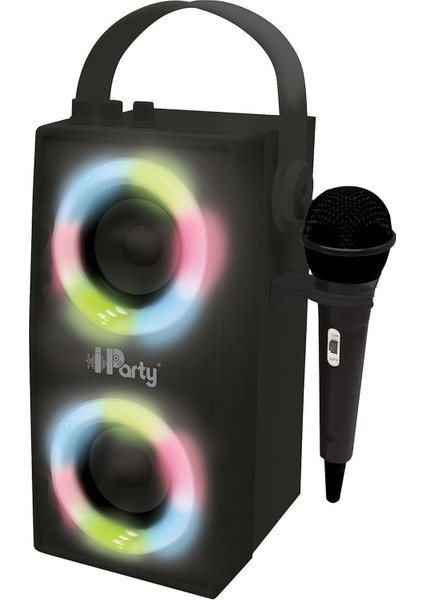Ipparty Hoparlör - Taşınabilir Bluetooth Mikrofon Hoparlörü, Karaoke, Işık Efektleri, Kablosuz, Usb, Sd Kart, Şarj Edilebilir Pil, Siyah, BTP180BKZ, Tek Boyut