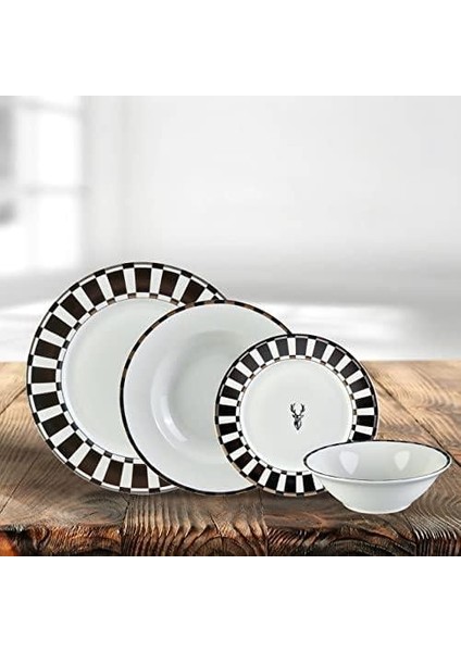 Aries Siyah 24 Parça Yemek Takımı